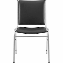 Lorell Stacking Chair Armless Black 4/box - Black Seat Color - Vinyl Seat Material - Vinyl Back Material - Steel Frame Material - Four-legged Base - Black - Steel, Vinyl - 4 / Carton