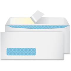 Quality Park No. 10 Window Security Tinted Envelopes with a Self-Seal Closure - Single Window - #10 - 4 1/8" Width x 9 1/2" Length - 24 lb - Self-sealing - White - Wove - 500 / Box