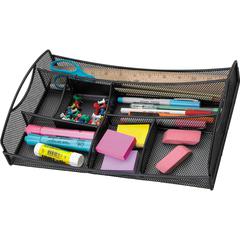 Safco Mesh Drawer Organizer - 7 Compartment(s) - 2.75" Height x 13" Width x 8.75" Depth - Black - Steel - 1 Each