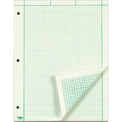 TOPS Engineering Computation Pad - 100 Sheets - Stapled/Glued - Back Ruling Surface - Ruled Margin - 15 lb Basis Weight - Letter - 8 1/2" x 11" Sheet Size - Green Paper - Punched - No - 1 Pad