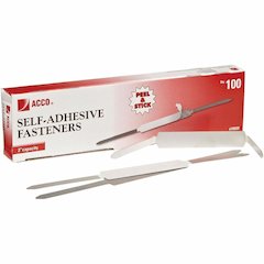 ACCO Self-Adhesive Fasteners - 2.70" Size Capacity - Self-adhesive, Coined Edge - Steel - 100 / Box