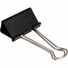 ACCO Large Foldback Binder Clips - Large - 2" Width - 1.06" Size Capacity - Reusable - Black - Plastic - 12 / Box