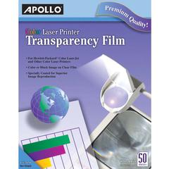 Apollo Color Laser Printer Transparency Film - 8 1/2" x 11" - 50 / Box - Clear