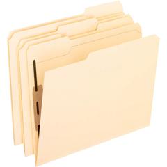 Pendaflex 1/3 Tab Cut Letter Recycled Fastener Folder - 8 1/2" x 11" - 2 Fastener - 2" for Folder - Top Tab Location - Assorted Tab Position - 11 pt. - Manila Paper - Manila - 10% Recycled - 50 / Box