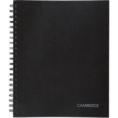 Mead Hardbound Business Notebook - Letter - 96 Sheets - Wire Bound - 0.28" Ruled - 20 lb Basis Weight - Letter - 8 1/2" x 11" - White Paper - BlackLinen Cover - Pocket, Tab, Bond Paper, Perforated, Bl