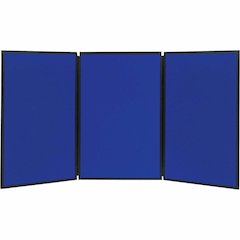 Quartet Show-It! 3-sided Display System - 36" Board Height x 72" Board Width - Gray Fabric, Blue Surface - Dual Sided, Lightweight, Resilient, Durable, Tackable - 3 - 1 Each
