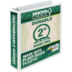 Samsill Earth's Choice Plant-based Durable View Binder - 2" Binder Capacity - Letter - 8 1/2" x 11" Sheet Size - 425 Sheet Capacity - 3 x Round Ring Fastener(s) - 2 Internal Pocket(s) - Plastic, Chipb