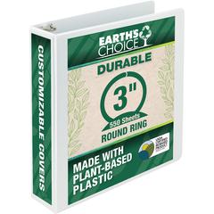 Samsill Earth's Choice Plant-based Durable View Binder - 3" Binder Capacity - Letter - 8 1/2" x 11" Sheet Size - 550 Sheet Capacity - 3 x Round Ring Fastener(s) - 2 Internal Pocket(s) - Chipboard, Pla
