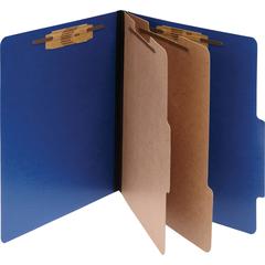 ACCO ColorLife Letter Classification Folder - 3" Folder Capacity - 8 1/2" x 11" - 6 Fastener(s) - 2 Divider(s) - Presstex, Tyvek, Acrylic - Dark Blue - 10 / Box