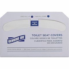 Genuine Joe Half-fold Toilet Seat Covers - Half-fold - For Public Toilet - White - 250/Pack - 10 / Carton