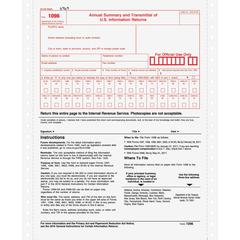 TOPS 1096 Tax Form - 2 PartCarbonless Copy - 8.50" x 11" Sheet Size - White - White Sheet(s) - 10 / Pack