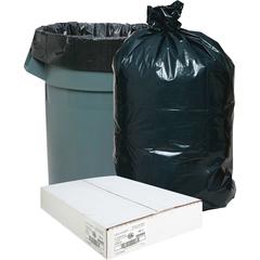 Nature Saver Black Low-density Recycled Can Liners - Medium Size - 33 gal Capacity - 39" Length x 33" Width x 1.25 mil (32 Micron) Thickness - Low Density - Black - Plastic - Cleaning Supplies - Recyc