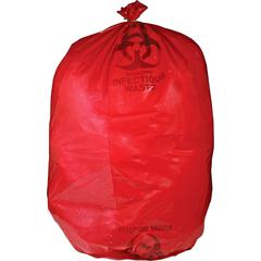 Medegen MHMS Red Biohazard Infectious Waste Bags - 33 gal Capacity - 43" Length x 31" Width x 1.50 mil (38 Micron) Thickness - Red - Office Waste - 50 / Box
