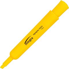 Integra Chisel Desk Liquid Highlighters - Yellow Ink - Water Based - Yellow Barrel - 1 Dozen