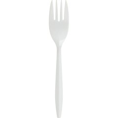 Genuine Joe Medium-weight Forks - Polypropylene - White - 1000 / Carton