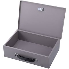 Sparco All-Steel Insulated Cash Box - Steel - Gray - 3.8" Height x 12.8" Width x 8.3" Depth