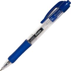 Integra Retractable 0.5mm Gel Pens - Retractable - Blue Ink - Gel-based - Blue Barrel - Metal Tip - Writing - 1 Dozen