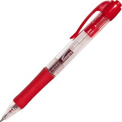 Integra Retractable 0.5mm Gel Pens - Retractable - Red Ink - Red Barrel - Metal Tip - 1 Dozen