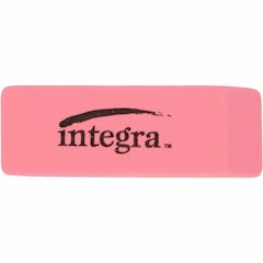 Integra Pink Pencil Eraser - Pink - 2" Width x 0.8" Height x 0.4" Depth x - 1 Each - Soft, Pliable, Latex-free