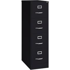 Lorell Fortress Series 26-1/2" Commercial-Grade Vertical File Cabinet - 15" Width x 26.5" Depth x 52" Height - 4 x Drawer(s) for File - Letter - Vertical - Security Lock, Ball-bearing Suspension, Heav