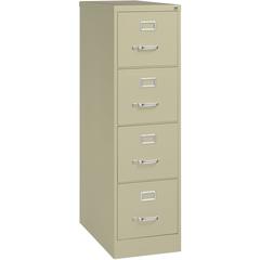 Lorell Fortress Series 26-1/2" Commercial-Grade Vertical File Cabinet - 15" Width x 26.5" Depth x 52" Height - 4 x Drawer(s) for File - Letter - Vertical - Security Lock, Ball-bearing Suspension, Heav
