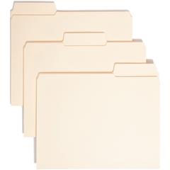 Smead SuperTab 1/3 Tab Cut Letter Recycled Top Tab File Folder - 8 1/2" x 11" - 3/4" Expansion - Top Tab Location - Assorted Position Tab Position - Manila - 10% Recycled - 100 / Box