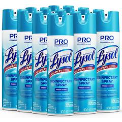 Professional Lysol Disinfectant Spray - For Multi Surface - 19 fl oz (0.6 quart) - Fresh Scent - 12 / Carton - Pleasant Scent, Disinfectant, CFC-free - Clear