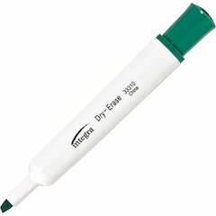 Integra Chisel Point Dry-erase Markers - Green Ink - Fiber Tip - Writing - 1 Dozen