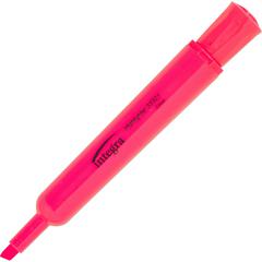 Integra Chisel Desk Liquid Highlighters - Fluorescent Pink Ink - 1 Dozen