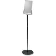 DURABLE Floor Model Sign Holder - 60" Height x 11" Width x 11" Depth - Acrylic - Gray - Tilt