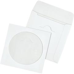 Quality Park Tech-No-Tear CD/DVD Sleeves - CD/DVD - 4 7/8" Width x 5" Length - White - Paper - 100 / Box