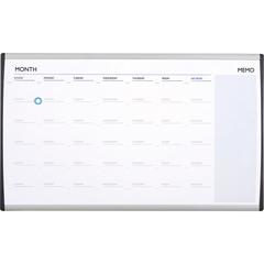 Quartet Arc Cubicle Whiteboard Calendar - 18" Height x 30" Width - White Natural Cork Surface - Magnetic, Calendar, Durable, Lightweight - Silver Aluminum Frame - 1 Each