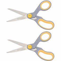 Westcott 8" Titanium Bonded Scissors - 8" Overall Length - Straight-left/right - Titanium - Pointed Tip - Gray - 2 / Pack