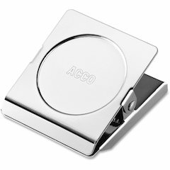 ACCO Square Magnetic Clip - Medium - 1.8" Length - 1" Size Capacity - Magnetic, Rust Resistant - Silver - Metal, Chrome - 12 / Box