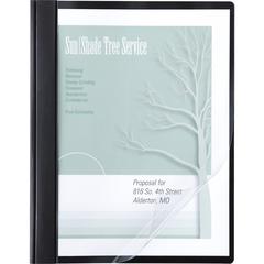 ACCO Letter No Report Cover - 1/2" Folder Capacity - 8 1/2" x 11" - 100 Sheets Capacity - Black, Clear - 1 / Pack