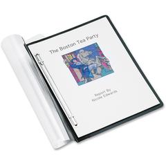 ACCO ACCOHIDE Letter Recycled Report Cover - 8 1/2" x 11" - 500 Sheet Capacity - Frosted Clear, Black - 60% Recycled - 1 Each