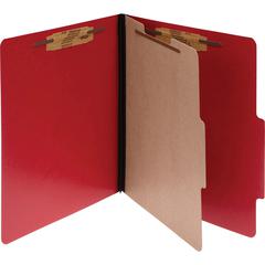 ACCO ColorLife Letter Classification Folder - 2" Folder Capacity - 8 1/2" x 11" - 4 Fastener(s) - Top Tab Location - Right of Center Tab Position - 4 Divider(s) - Presstex - Executive Red - 10 / Box