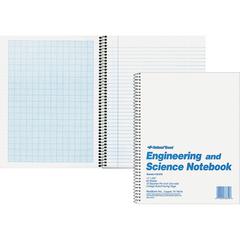 Rediform Engineering and Science Notebook - Letter - 60 Sheets - Wire Bound - Both Side Ruling Surface - Light Blue Margin - 16 lb Basis Weight - Letter - 8 1/2" x 11" - White Paper - White Cover - Un