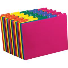 Pendaflex Top Tab Assorted A-Z File Guides - 5 Printed Tab(s) - Character - A-Z - 8.5" Divider Width x 11" Divider Length - Letter - Blue Polypropylene, Green, Yellow, Magenta, Strawberry Tab(s) - Wea