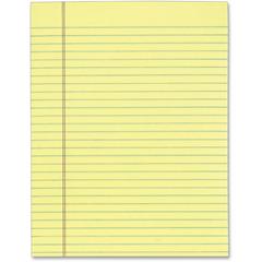 Tops 7522 Gum Top Pad - 50 Sheets - Glue - Ruled Red Margin - 16 lb Basis Weight - Letter - 8 1/2" x 11" - Canary Paper - Perforated - 12 / Pack