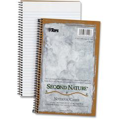 TOPS College-ruled Second Nature Notebook - 80 Sheets - Coilock - 15 lb Basis Weight - 6" x 9 1/2" - 0.23" x 6" x 9.5" - White Paper - Light Blue Cover - Perforated, Acid-free, Snag Resistant, Easy Te
