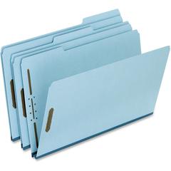 Pendaflex 1/3 Tab Cut Legal Recycled Top Tab File Folder - 8 1/2" x 14" - 2 Fastener - Top Tab Location - Assorted Tab Position - 25 pt. - Pressboard - Blue - 60% Recycled - 25 / Box