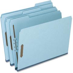 Pendaflex 1/3 Tab Cut Letter Recycled Top Tab File Folder - 8 1/2" x 11" - 2 Fastener - Top Tab Location - Assorted Tab Position - 25 pt. - Pressboard - Blue - 60% Recycled - 25 / Box