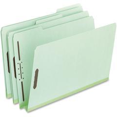Pendaflex 1/3 Tab Cut Letter Recycled Top Tab File Folder - 8 1/2" x 11" - 2" Expansion - 2 Fastener - Top Tab Location - Assorted Tab Position - 25 pt. - Pressboard - Green - 60% Recycled - 25 / Box