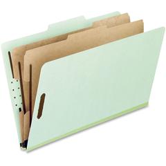 Pendaflex 2/5 Tab Cut Letter Recycled End Tab File Folder - 8 1/2" x 11" - 2" Expansion - 6 Fastener - Top Tab Location - Right of Center Tab Position - 2 Divider - 25 pt. - Pressboard - Light Green -