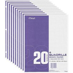 Mead Paper Filler Quad Ruled - Printed - Letter 8.5" x 11" - 240 Sheets / Box
