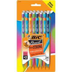 BIC Xtra Strong No. 2 Mechanical Pencils - #2 Lead - 0.9 mm Lead Diameter - Black Lead - Assorted Barrel - 24 / Pack