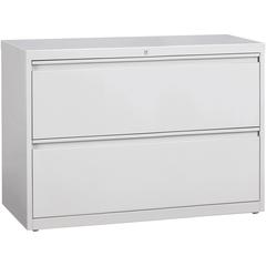 Lorell Fortress Series Lateral File - 42" x 18.6" x 28.1" - 2 x Drawer(s) for File - Legal, Letter, A4 - Lateral - Rust Proof, Leveling Glide, Ball-bearing Suspension, Interlocking, Label Holder - Lig