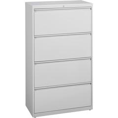 Lorell Fortress Series Lateral File - 36" Width x 18.6" Depth x 52.5" Height - 4 x Drawer(s) for File - Legal, Letter, A4 - Lateral - Rust Proof, Leveling Glide, Interlocking, Ball-bearing Suspension,