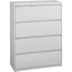 Lorell Fortress Series Lateral File - 42" x 18.6" x 52.5" - 4 x Drawer(s) for File - Legal, Letter, A4 - Lateral - Rust Proof, Leveling Glide, Interlocking, Ball-bearing Suspension, Label Holder - Lig
